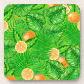 Dessous-de-verre Oranges et feuilles tropicaux (Devant)