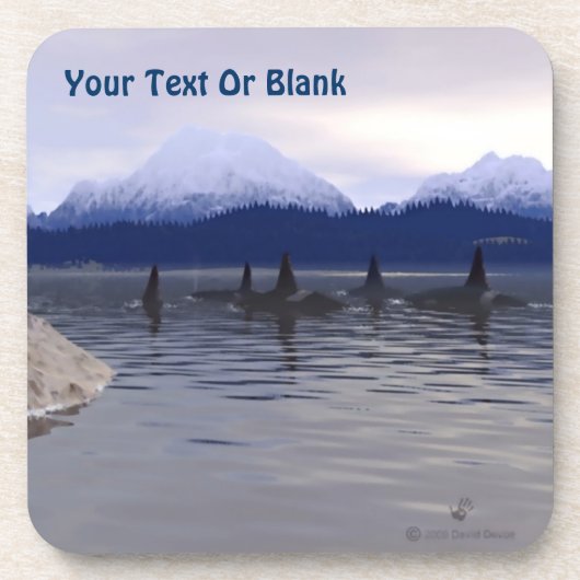 Dessous-de-verre Orca d'eau foncée (Devant)