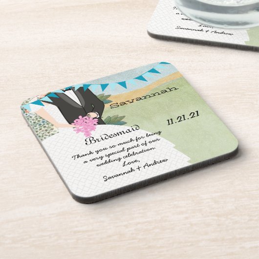 Dessous-de-verre Orchard Buntings Mariée et chambre Bridesmaid Dess (Côté gauche)