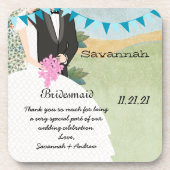 Dessous-de-verre Orchard Buntings Mariée et chambre Bridesmaid Dess (Devant)