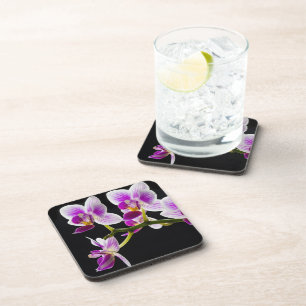 Dessous-de-verre Orchidée blanche et violette