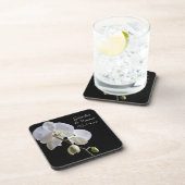 Dessous-de-verre Orchidée blanche sur Mariage noir (Côté Droit)