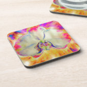 Dessous-de-verre Orchidée de feu rose, fleurs d'aquarelle surréalis (Côté gauche)