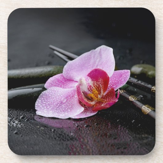 Dessous-de-verre Orchidée noire de zen (Devant)