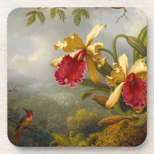 Dessous-de-verre Orchidées et colibri Heade (Devant)