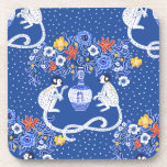 Dessous-de-verre Oreiller à lancer de singe et de fleurs de la Chin<br><div class="desc">Beau singes vintages,  fleurs et feuilles avec vase en style chinoiserie</div>