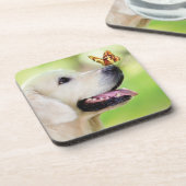 Dessous-de-verre Oreiller À Lancer Du Labrador Et Du Papillon (Côté gauche)