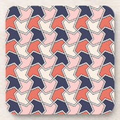 Dessous-de-verre Oriental Rouge Bleu Bleu Flèches géométriques Art (Devant)