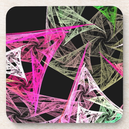 Dessous-de-verre Origami Abstrait coloré (Devant)