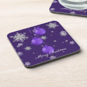 Dessous-de-verre Ornements de Noël violet Beverage Coaster (Côté gauche)