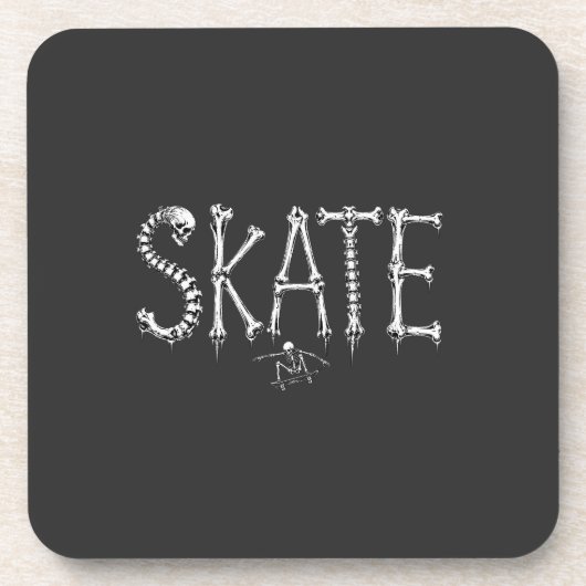 Dessous-de-verre Os squelette de skate (Devant)