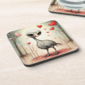 Dessous-de-verre Ostrich Love 2 (Côté gauche)