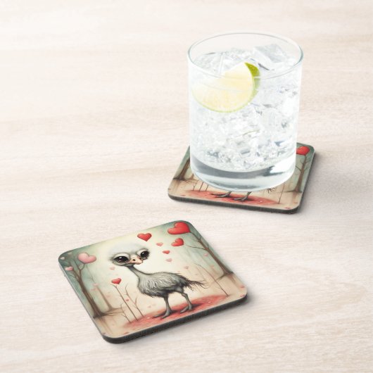 Dessous-de-verre Ostrich Love 2 (Côté Droit)
