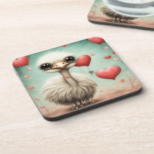 Dessous-de-verre Ostrich Love 3 (Côté gauche)