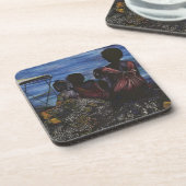 Dessous-de-verre Où est papa ? Harbour Island, Bahamas (Côté gauche)