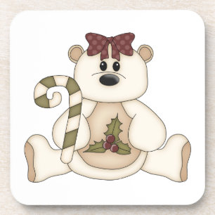 Dessous-de-verre Ours de Noël blanc avec Sucre de canne