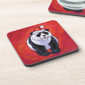 Dessous-de-verre Ours de panda à Santa Hat sur Rouge (Côté gauche)