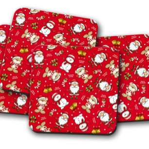 Dessous-de-verre Ours en peluche de Noël Ensemble de Dessous de v