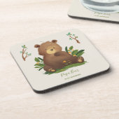 Dessous-de-verre Ours ・ Forêt forestière Animaux Illustration rusti (Côté gauche)