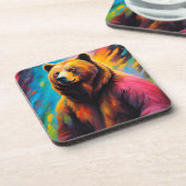 Dessous-de-verre Ours grizzli avec aurores boréales (Côté gauche)