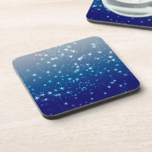 Dessous-de-verre Paillettes de Noël Étoiles Ciel Bleu