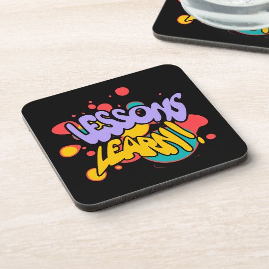 DESSOUS-DE-VERRE PAINT SPLASH LESSONS LEARN HARD PLASTIC COASTER (Côté gauche)