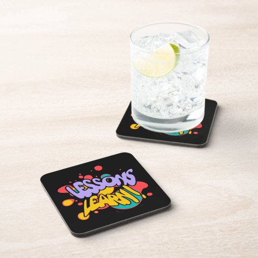 DESSOUS-DE-VERRE PAINT SPLASH LESSONS LEARN HARD PLASTIC COASTER (Côté Droit)