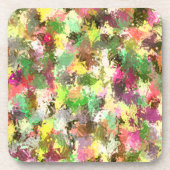 Dessous-de-verre Paint Splatter Automne Couleur Feuilles Abstraits (Devant)