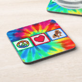 Dessous-de-verre Paix, Amour, Basset Hounds (Côté gauche)