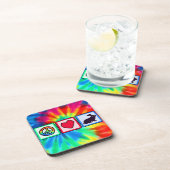 Dessous-de-verre Paix, Amour, Bunnies (Côté Droit)