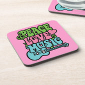 Dessous-de-verre Paix, amour et musique (Côté gauche)