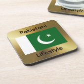 Dessous-de-verre Pakistan Flag+Text Coaster (Côté gauche)