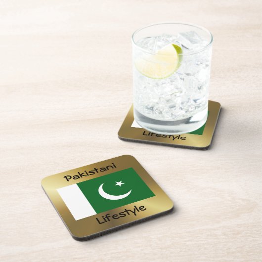 Dessous-de-verre Pakistan Flag+Text Coaster (Côté Droit)