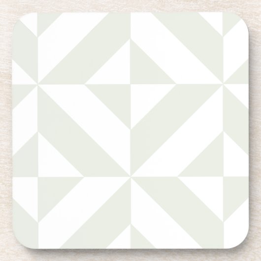 Dessous-de-verre Pale Gray Geometric Deco Cube Pattern (Devant)