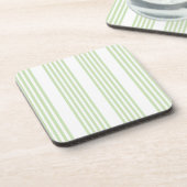 Dessous-de-verre Pale vert et blanc cinq bandes motif (Côté gauche)