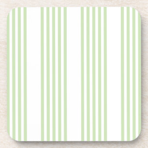 Dessous-de-verre Pale vert et blanc cinq bandes motif