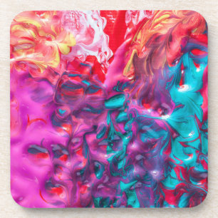 Dessous-de-verre Palette d'art abstrait coloré peinture humide mode