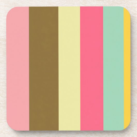 Dessous-de-verre Palette de couleurs rayées d'été (Devant)