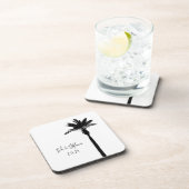 Dessous-de-verre Palm Tree Silhouette COUPLE Date Modern Chic (Côté Droit)
