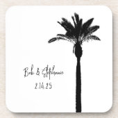 Dessous-de-verre Palm Tree Silhouette COUPLE Date Modern Chic (Devant)