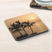 Dessous-de-verre Palmiers et coucher de soleil romantique (Côté gauche)