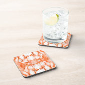 Dessous-de-verre Panaches de fumée orange sur fond blanc (Côté Droit)