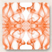 Dessous-de-verre Panaches de fumée orange sur fond blanc (Devant)