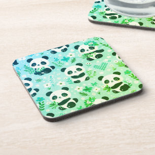 Dessous-de-verre Panda Bear Motif Vert Imprimer
