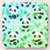 Dessous-de-verre Panda Bear Motif Vert Imprimer (Devant)