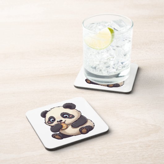 Dessous-de-verre Panda mange un biscuit (Côté Droit)