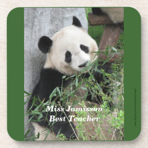 Dessous-de-verre Panda, Meilleur enseignant, Vert, Ensemble de 6 