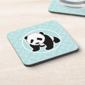 Dessous-de-verre Panda mignonne sur Cercles Bleus Bébé (Côté gauche)