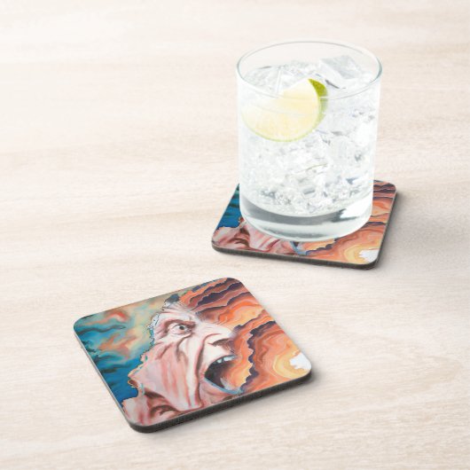 Dessous-de-verre Panic Waves peinture à l'huile (Côté Droit)