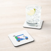 Dessous-de-verre Panier de golf personnalisé bleu Preppy (Côté Droit)